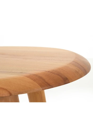 Naturel Masif Doğal Tekli, 2'li, 3'lü Zigon Sehpa Set, Modern Masif Yan Sehpa - 4