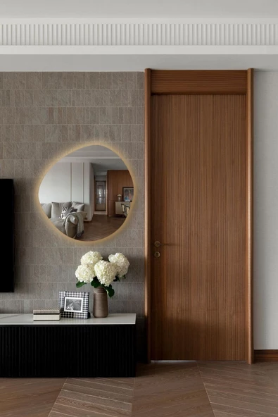 Led Işıklı Asimetrik Model Dekoratif Duvar Aynası, Modern Eşsiz Ayna, Ayna Duvar Dekorasyon Ürünü - 3