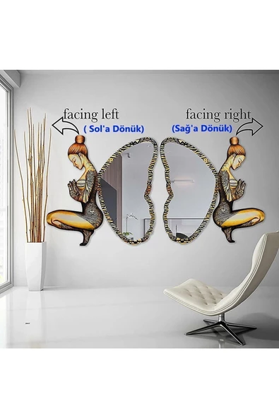 Peri Kızı Dekoratif Duvar Aynası, Modern Eşsiz Ayna, Tam Boy Ayna, Modern Ev Aynası - 4