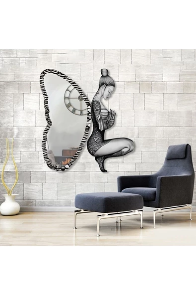 Peri Kızı Dekoratif Duvar Aynası, Modern Eşsiz Ayna, Tam Boy Ayna, Modern Ev Aynası - 2