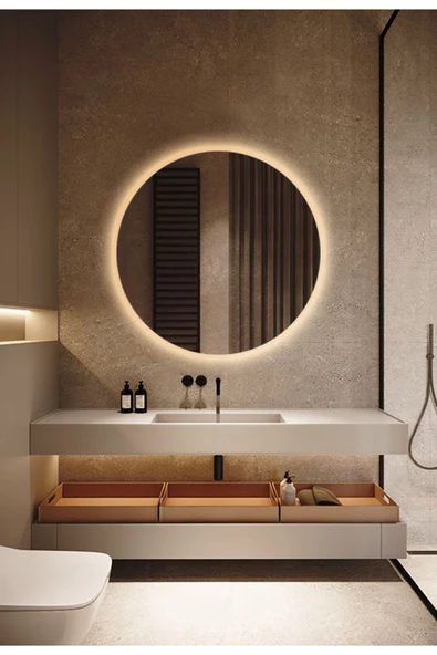 Led Işıklı Yuvarlak Model Dekoratif Duvar Aynası, Modern Eşsiz Ayna, Ayna Duvar Dekorasyon Ürünü - 4