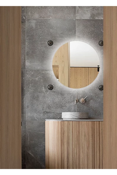 Led Işıklı Yuvarlak Model Dekoratif Duvar Aynası, Modern Eşsiz Ayna, Ayna Duvar Dekorasyon Ürünü - 5