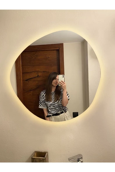 Led Işıklı - Gün Işığı Rengi - Modern Dekoratif Duvar Aynası - 5