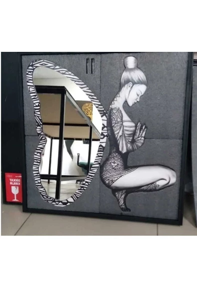 Peri Kızı Dekoratif Duvar Aynası, Modern Eşsiz Ayna, Tam Boy Ayna, Modern Ev Aynası - 7