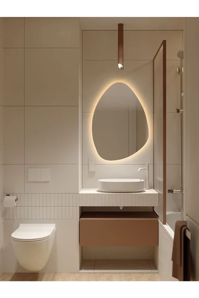 Led Işıklı - Gün Işığı Rengi - Modern Dekoratif Duvar Aynası - 3