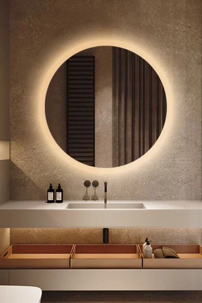 Led Işıklı - Gün Işığı Rengi - Modern Dekoratif Duvar Aynası - 3