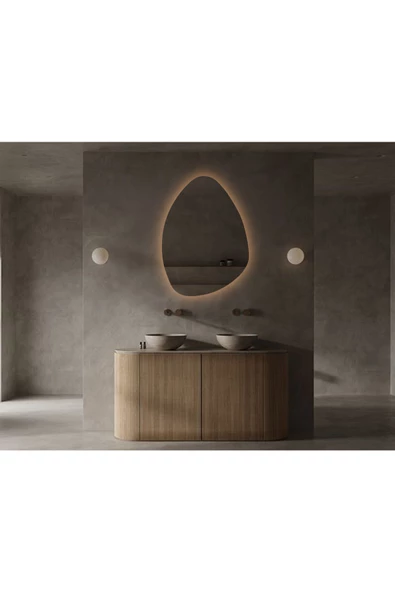 Led Işıklı - Gün Işığı Rengi - Modern Dekoratif Duvar Aynası - 4