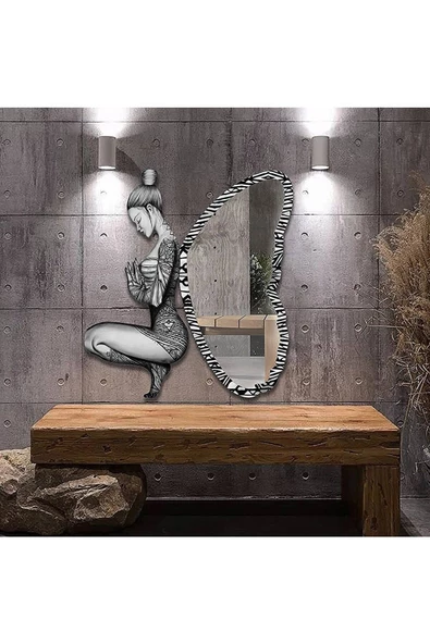 Peri Kızı Dekoratif Duvar Aynası, Modern Eşsiz Ayna, Tam Boy Ayna, Modern Ev Aynası - 3