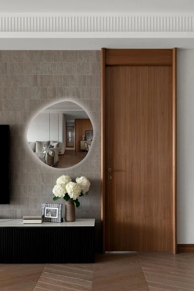 Led Işıklı Asimetrik Model Dekoratif Duvar Aynası, Modern Eşsiz Ayna, Ayna Duvar Dekorasyon Ürünü - 3