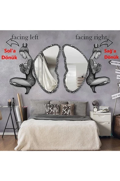 Peri Kızı Dekoratif Duvar Aynası, Modern Eşsiz Ayna, Tam Boy Ayna, Modern Ev Aynası - 6