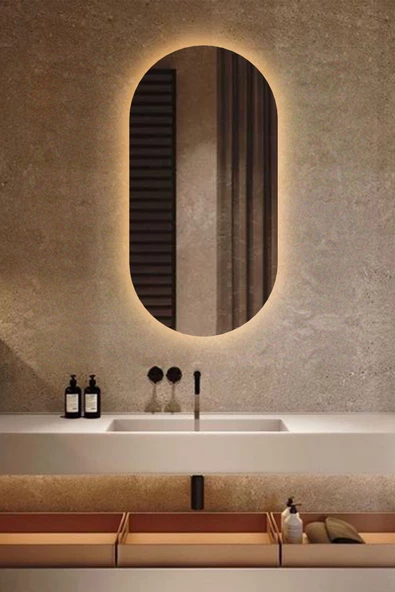 Led Işıklı - Gün Işığı Rengi - Modern Dekoratif Duvar Aynası - 5