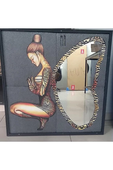 Peri Kızı Dekoratif Duvar Aynası, Modern Eşsiz Ayna, Tam Boy Ayna, Modern Ev Aynası - 5