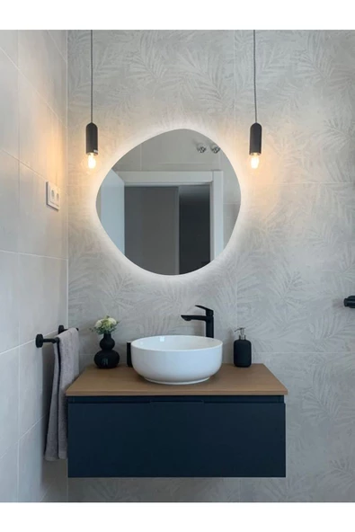 Led Işıklı Asimetrik Model Dekoratif Duvar Aynası, Modern Eşsiz Ayna, Ayna Duvar Dekorasyon Ürünü - 4