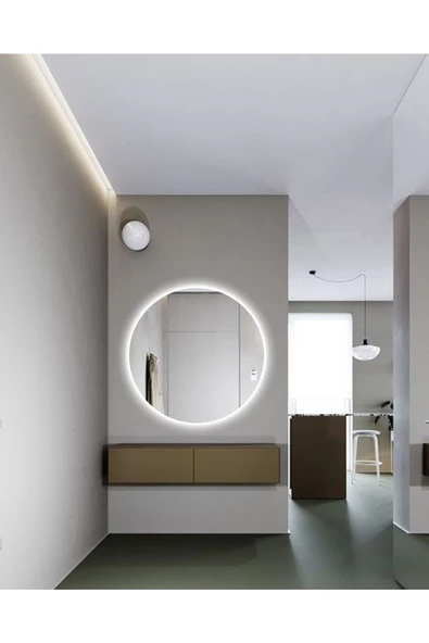 Led Işıklı Yuvarlak Model Dekoratif Duvar Aynası, Modern Eşsiz Ayna, Ayna Duvar Dekorasyon Ürünü - 4