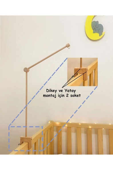 Bebek Dönencesi Ahşap Asma Aparatı, Beşik Askı Aparatı, Dönence Montaj Aparatı - 4