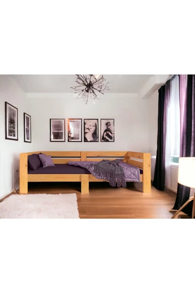 Doğal Ahşap Sedir Karyola Baza Yatak Dekor Mobilya - 6