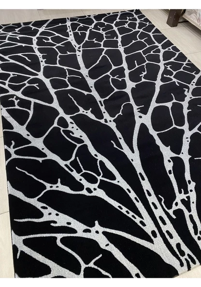 Burak Halı Vizyon 11145 B 200X300 Siyah Gri Ağaç Modeli 6 M2 Halı - 4