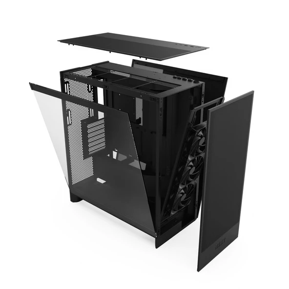 NZXT H7 Flow(2024) CM-H72FB-01 Black Tempered Glass USB 3.2 ATX Mid Tower Kasa - 5