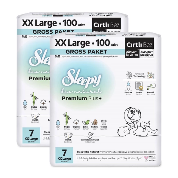 Sleepy Bio Natural Premium Plus Gross Paket Bebek Bezi 7 Numara Xxlarge 200 Adet - 3