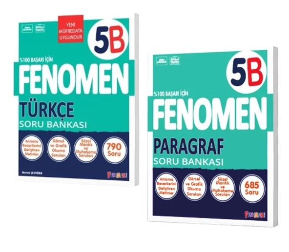 FENOMEN YAYINLARI 5 Türkçe B + Paragraf B Soru Bankası