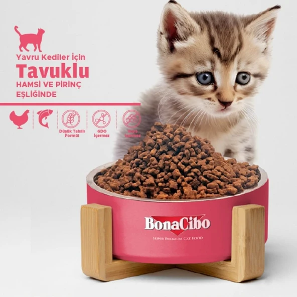 BonaCibo Kitten Yavru Kedi Maması 1,5 kg Tavuklu Yavru Kedi Maması - 4