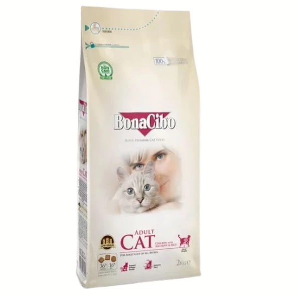 Bonacibo Adult Cat Tavuklu Yetişkin Kedi Maması 2 Kg - Resim 5