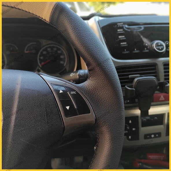 Fiat Linea Tuşlu Araca Özel Direksiyon Kılıfı (Mat Krem) - Resim 5
