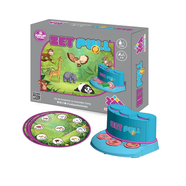 ZET PULL Animals Zeka ve İşitsel Algı Oyunu 3+ Yaş 8 Oyuncu - 7