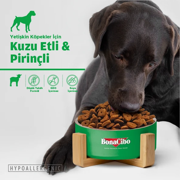 Bonacibo Adult Dog Lamb & Rice Hipoalerjenik Kuzulu Yetişkin Köpek Maması 4 KG - 6