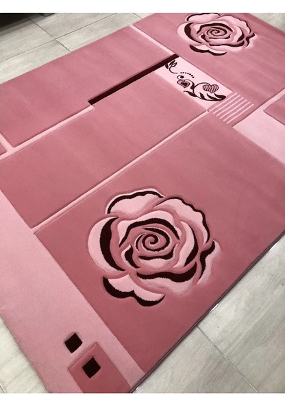 Burak Halı Terra 9090 Pembe 160X230 Gül Desenli 4 M2 Halı - 2