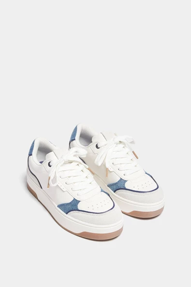 Pull & Bear Kalın tabanlı denim spor ayakkabı - 39
