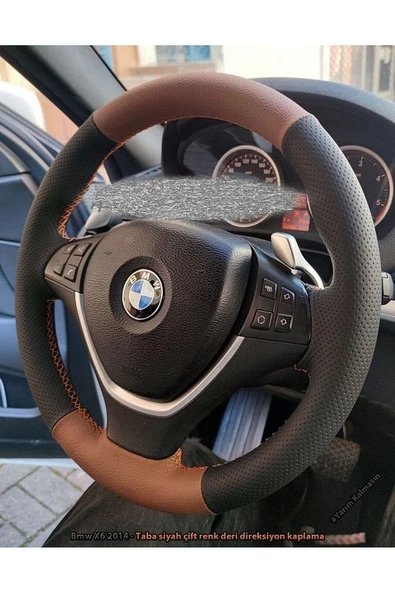 Bmw X6 Araca Özel Deri Direksiyon Kılıfı (taba Noktalı)