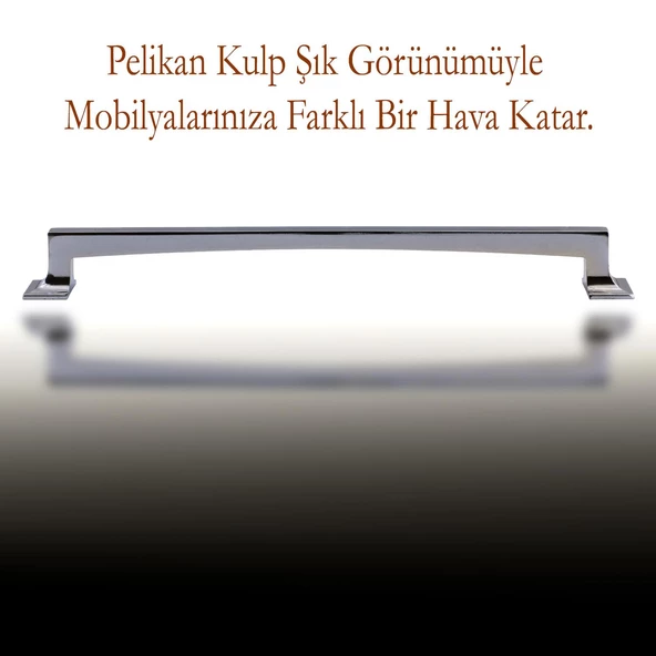 Mobilya Mutfak Dolabı Çekmece Dolap Kapak Kulpu Düz Metal Kulpları Kulbu Kulpu 224 Mm Krom - Resim 3