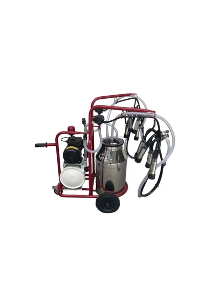 Bartech Yaprak Çiftli İnek Süt Sağım Makinası C40 Alüminyum Güğüm Kuru - Resim 2