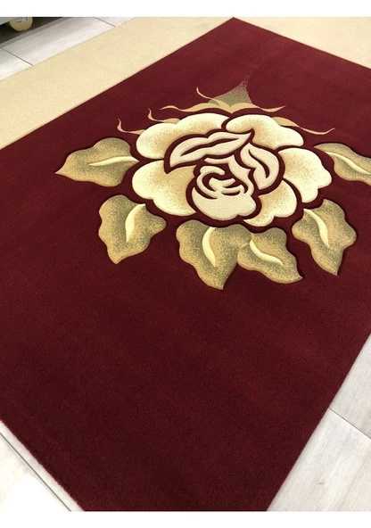 Burak Halı Vizyon Carving 9054 Kırmızı 200X300 Krem Kırmızı 6 M2