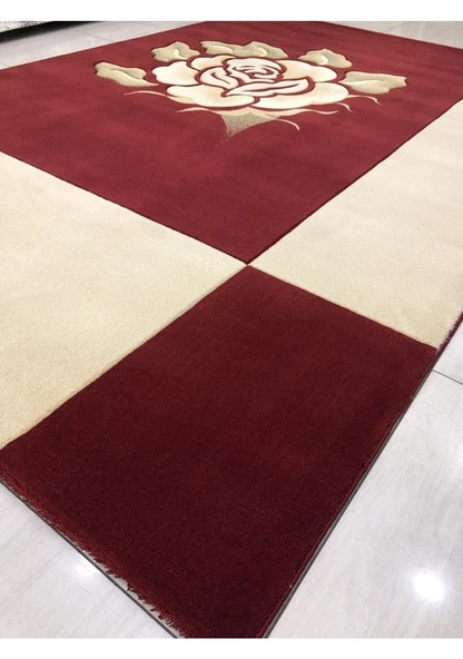 Burak Halı Vizyon Carving 9054 Kırmızı 200X300 Krem Kırmızı 6 M2 - 4