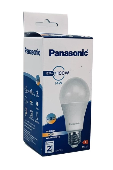 Panasonic 14W (100W) Led Ampul 2700K - Sarı Işık E27 Led Lamba