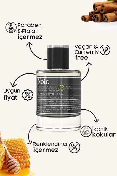 E2 Erkek EDP Parfüm 50 ML - 3
