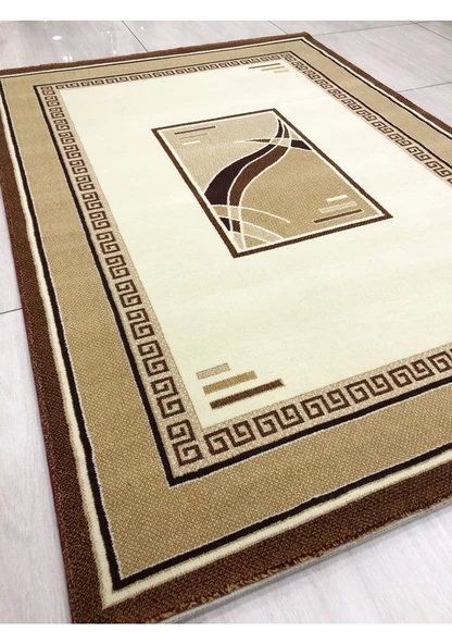 Burak Halı Vizyon 8042 Krem 125X180 Krem Ve Kiremit Rengi Halı - 2