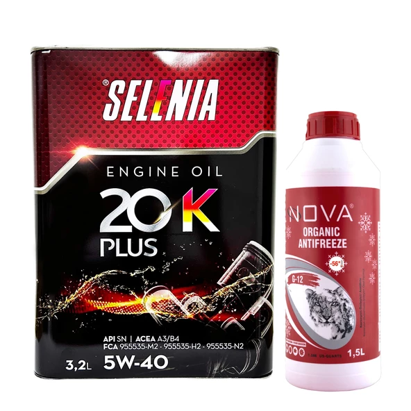 Selenia 20K Plus 5W-40 Motor Yağı 3.2 L + Kırmızı Antifriz 1.5 L