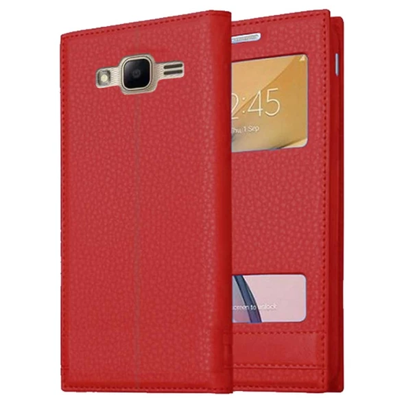 Samsung Galaxy J5 Uyumlu Pencereli Kapaklı Magnum Kılıf - Resim 3