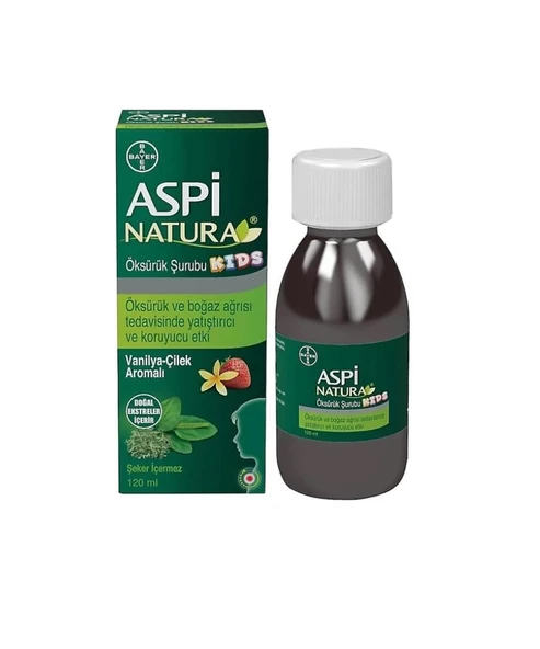 Aspi Natura Kids Vanilya-Çilek Aromalı Şurup 120 ml