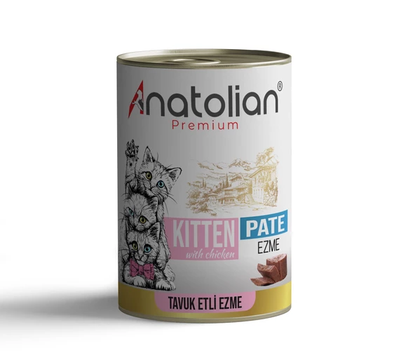 Anatolian Premium Kitten Chicken Pate Tavuklu Ezme Yavru Kedi Konservesi 400 gr