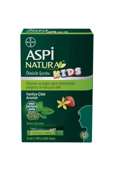 Aspi Natura Kids Vanilya-Çilek Aromalı Şurup 5 ml x 16 Saşe