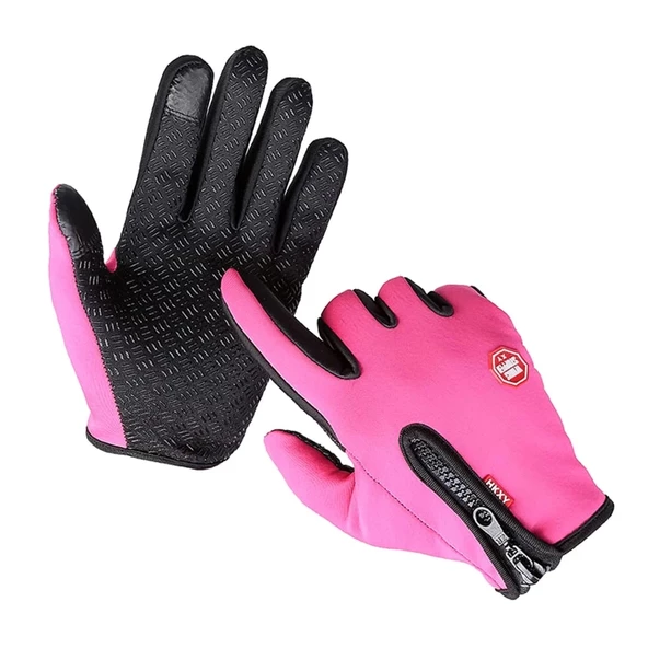 Bayan Spor Pembe Bisiklet, Motosiklet, Taktik Eldiven Dokunmatik Rüzgar Geçirmez Kaymaz - 3