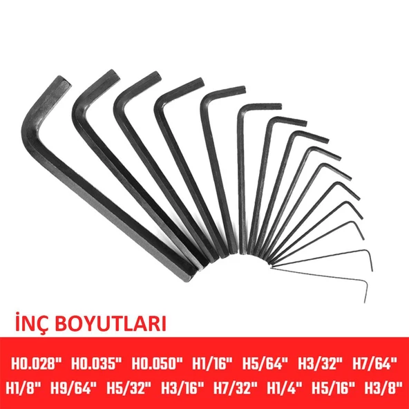 WORKPRO WP222018 30 Parça Uzun Boy CR-V Metrik/İnç Profesyonel Allen Anahtar Takımı - 3