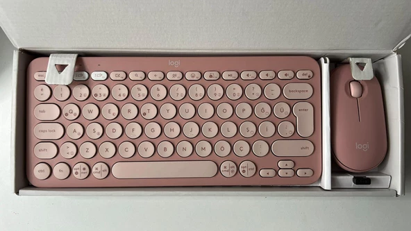 Logitech Pebble 2 Combo Pudra Pembe Kablosuz Klavye (Outlet) - Resim 3