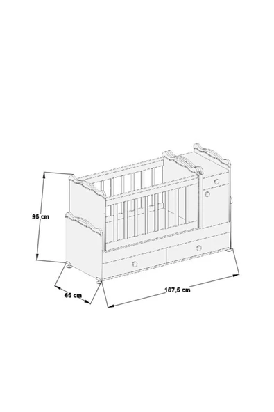 Patiko Furniture   Babysun Büyüyen Beşik 60x165 - Resim 5