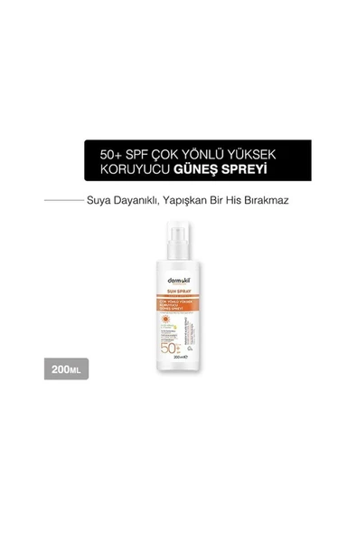 Dermokil Sun Sprey Çok Yönlü Yüksek Koruyucu Güneş Spreyi 50 SPF 200 ml x 3 Adet - 2