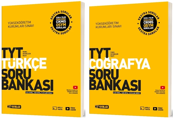 Hız 2025 Tyt Türkçe + Coğrafya Soru Bankası Seti 2 Kitap